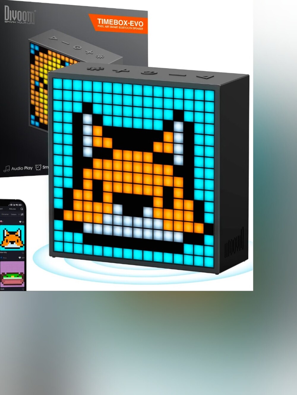 Divoom TimeBox Evo -- Pixel Art Bluetooth Speaker with 16x16 LED Display